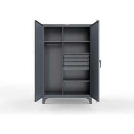 Extreme Duty Uniform Cabinet w/ 4 Shelves, 48"W x 24"D x 78"H, Dark Gray