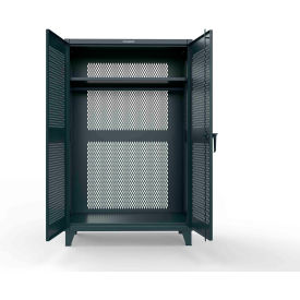 Extreme Duty 12 GA Ventilated Cabinet w/Hanger Rod, 48"W x 24"D x 78"H, Blue