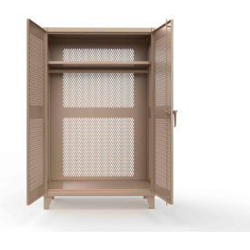 Strong Hold® Extreme Duty 12 GA Ventilated Cabinet w/Hanger Rod, 48"W x 24"D x 78"H, Beige