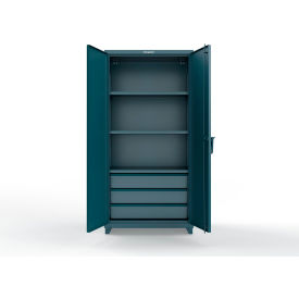 Extra Heavy Duty Cabinet w/SecuRam ScanLogic Basic Lock, 36"W x 24"D x 75"H, Blue
