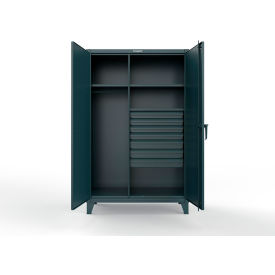 Extreme Duty Uniform Cabinet w/ Pegboard, 3 Shelves, 48"W x 24"D x 78"H, Blue