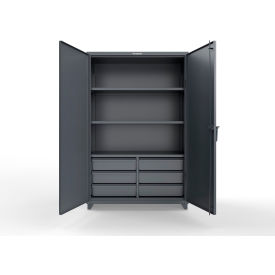 Heavy Duty Combination Cabinet w/CompX 150 Lock, 48"W x 24"D x 75"H, Dark Gray