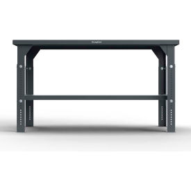 Strong Hold Extreme Duty Shop Table w/ Stainless Steel Top, 30"Wx24"D, Adj. Height, Dark Gray