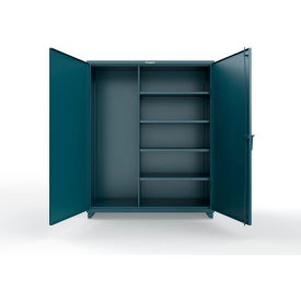 Extra Heavy Duty Janitorial Cabinet w/ 4 Shelves, 60"W x 24"D x 75"H, Blue