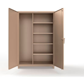 Extra Heavy Duty Janitorial Cabinet w/ 4 Shelves, 48"W x 24"D x 75"H, Beige