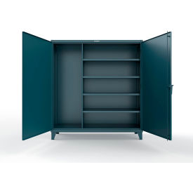 Extreme Duty Janitorial Cabinet w/ 4 Shelves, 72"W x 24"D x 78"H, Blue