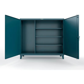Extreme Duty Janitorial Cabinet w/ 3 Shelves, 72"W x 24"D x 66"H, Blue