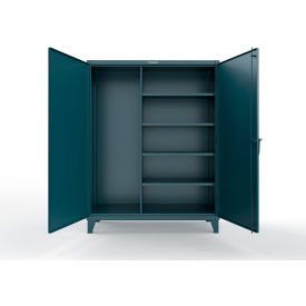 Extreme Duty Janitorial Cabinet w/ 4 Shelves, 60"W x 24"D x 78"H, Blue