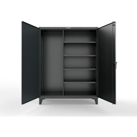Extreme Duty Janitorial Cabinet w/ 4 Shelves, 60"W x 24"D x 78"H, Black