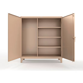 Extreme Duty Janitorial Cabinet w/ 3 Shelves, 60"W x 24"D x 66"H, Beige