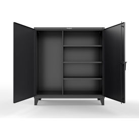 Extreme Duty Janitorial Cabinet w/ 3 Shelves, 60"W x 24"D x 66"H, Black