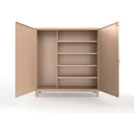 Extreme Duty Janitorial Cabinet w/ 4 Shelves, 72"W x 24"D x 78"H, Beige