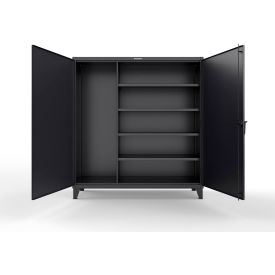 Extreme Duty Janitorial Cabinet w/ 4 Shelves, 72"W x 24"D x 78"H, Black