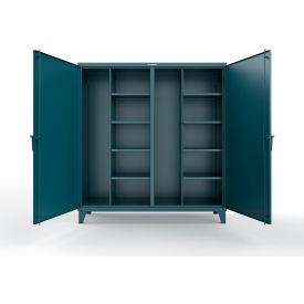 Extreme Duty Double Shift Janitorial Cabinet, 72"W x 24"D x 78"H, Blue
