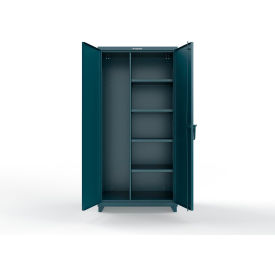 Extra Heavy Duty Janitorial Cabinet w/ 4 Shelves, 36"W x 24"D x 75"H, Blue