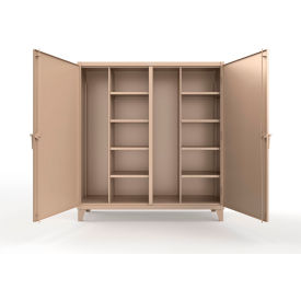Extreme Duty Double Shift Janitorial Cabinet, 72"W x 24"D x 78"H, Beige