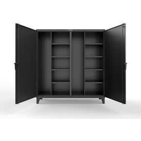 Extreme Duty Double Shift Janitorial Cabinet, 72"W x 24"D x 78"H, Black