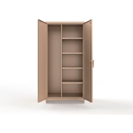 Extra Heavy Duty Janitorial Cabinet w/ 4 Shelves, 36"W x 24"D x 75"H, Beige