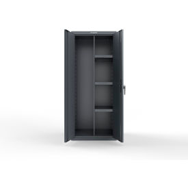 Heavy Duty Janitorial Cabinet w/ 3 Half Shelves, 30"W x 24"D x 72"H, Dark Gray
