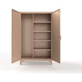 Extreme Duty Janitorial Cabinet w/ 4 Shelves, 48"W x 24"D x 78"H, Beige