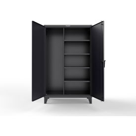 Extreme Duty Janitorial Cabinet w/ 4 Shelves, 48"W x 24"D x 78"H, Black