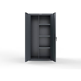 Heavy Duty Janitorial Cabinet w/ 3 half Shelves, 36"W x 24"D x 72"H, Dark Gray