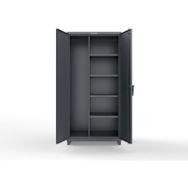 Extra Heavy Duty Janitorial Cabinet w/ 4 Shelves, 36"W x 24"D x 75"H, Dark Gray