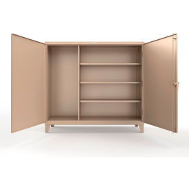 Extreme Duty Janitorial Cabinet w/ 3 Shelves, 72"W x 24"D x 66"H, Beige