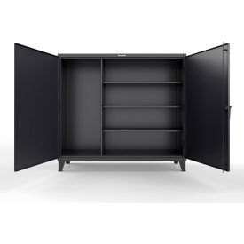 Extreme Duty Janitorial Cabinet w/ 3 Shelves, 72"W x 24"D x 66"H, Black