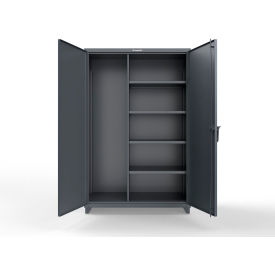 Extra Heavy Duty Janitorial Cabinet w/ 4 Shelves, 48"W x 24"D x 75"H, Dark Gray