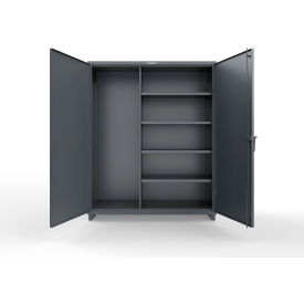 Extra Heavy Duty Janitorial Cabinet w/ 4 Shelves, 60"W x 24"D x 75"H, Dark Gray