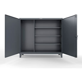 Extreme Duty Janitorial Cabinet w/ 3 Shelves, 72"W x 24"D x 66"H, Dark Gray
