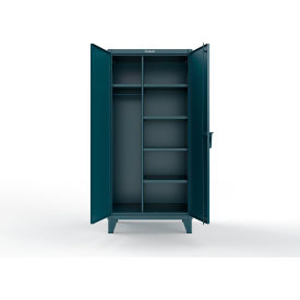 Extra Heavy Duty Uniform Cabinet w/5 Shelves, 36"W x 24"D x 78"H, Blue