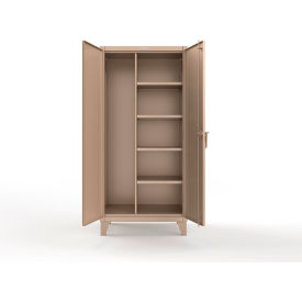 Extreme Duty Janitorial Cabinet w/ 4 Shelves, 36"W x 24"D x 78"H, Beige