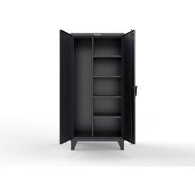 Extreme Duty Janitorial Cabinet w/ 4 Shelves, 36"W x 24"D x 78"H, Black