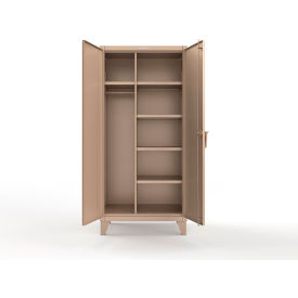 Extra Heavy Duty Uniform Cabinet w/5 Shelves, 36"W x 24"D x 78"H, Beige