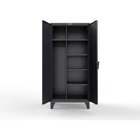 Extra Heavy Duty Uniform Cabinet w/5 Shelves, 36"W x 24"D x 78"H, Black