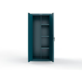Heavy Duty Janitorial Cabinet w/ 3 Half Shelves, 30"W x 24"D x 72"H, Blue