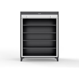 Extreme Duty Cabinet w/Roll-Up Door, 4 Shelves 60"W x 24"D x 78"H, Black