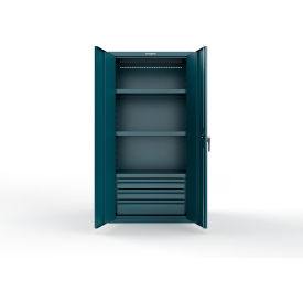 Heavy Duty Cabinets with 3 Drawers, 3 Shelves 36"W x 24"D x 72"H, Blue