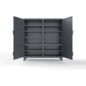 HD Steel Storage Cabinet with 4 Locking Doors, 72"W x 24"D x 78"H, Dark Gray