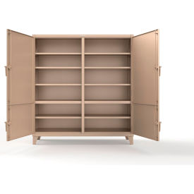 HD Steel Storage Cabinet with 4 Locking Doors, 72"W x 24"D x 78"H, Beige