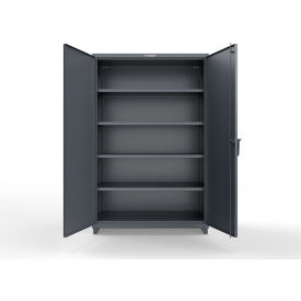 Strong Hold Extra Heavy Duty Cabinet with 4 Shelves, 48"W x 24"D x 75"H, Dark Gray