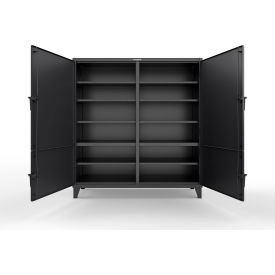 Extreme Duty Cabinet with 4 Locking Doors, 60"W x 24"D x 78"H, Black