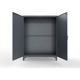 ED Steel Storage Cabinet with 20 Hooks, 60"W x 24"D x 78"H, Dark Gray