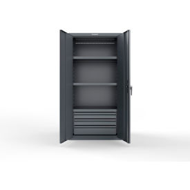 Heavy Duty Cabinets with 3 Drawers, 3 Shelves 36"W x 24"D x 72"H, Dark Gray