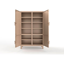 Extreme Duty Cabinet with 4 Locking Doors, 48"W x 24"D x 78"H, Beige