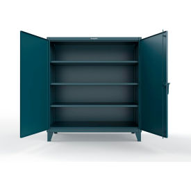 Strong Hold® Extreme Duty Cabinet with 3 Deep Shelves, 60"W x 30"D x 66"H, Blue