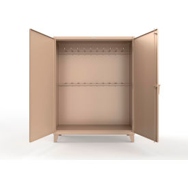 ED Steel Storage Cabinet with 20 Hooks, 60"W x 24"D x 78"H, Beige