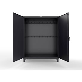 ED Steel Storage Cabinet with 20 Hooks, 60"W x 24"D x 78"H, Black